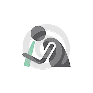 Vomiting line icon. Vector signs for web graphics