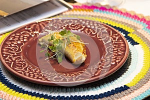 Vongole empanada with a light touch of coriander on top