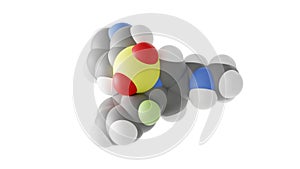 vonoprazan molecule, voquezna, molecular structure, isolated 3d model van der Waals photo