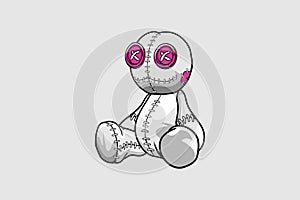 Voodoo doll cartoon character vector design illustration photo