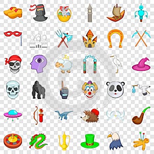 Voodoo icons set, isometric style