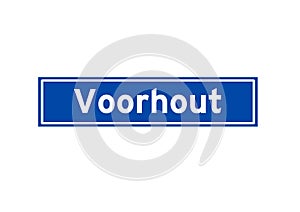 Voorhout isolated Dutch place name sign. City sign from the Netherlands.