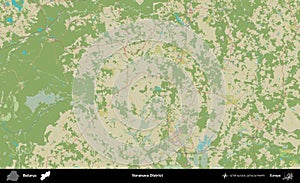 Voranava District, Belarus. Topographic Humanitarian