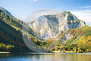 Vorderer Langbathsee lake in Austrian Alps