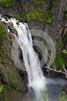 Voringsfossen waterfall long exposure photo, Norway.