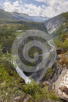 Voringsfossen waterfall in Norway. Norwegian outdoor highlight a