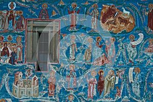 Voronet Monastery fresco detail photo
