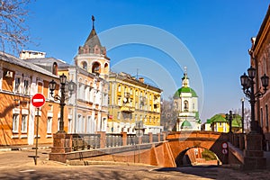 Voronezh March sunny day. Stone Bridge