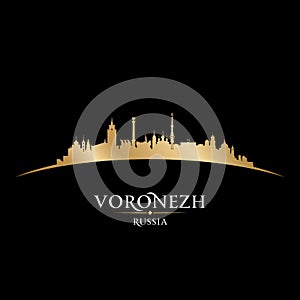 Voronezh Russia city silhouette black background