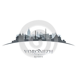 Voronezh Russia city silhouette white background