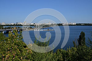 View of Chernavsky Bridge over River in Voronezh, Russia photo