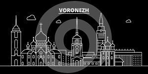 Voronezh silhouette skyline. Russia - Voronezh vector city, russian linear architecture, buildings. Voronezh travel