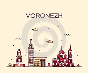 Voronezh skyline Voronezh Oblast Russia a vector