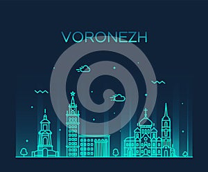 Voronezh skyline Voronezh Oblast Russia a vector