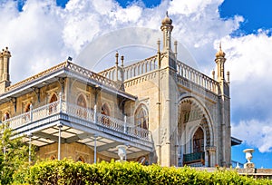 Vorontsov Palace with beautiful garden in Crimea