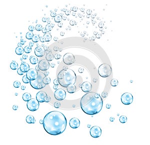 Vortex of bubbles blue cyan