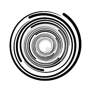 Vortex circular swirl lines black symbol