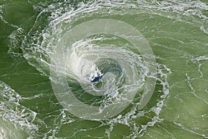 Vortex, eddy or whirlpool with foam