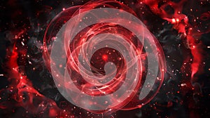 The vortex of hot air isolated on a transparent background is a realistic illustration of red spiral swirls with