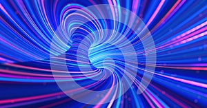 Vortex of strings of abstract fields. Big data wave on techno background