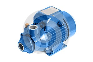 Vortex water pump with electric motor. Isolated on a white.