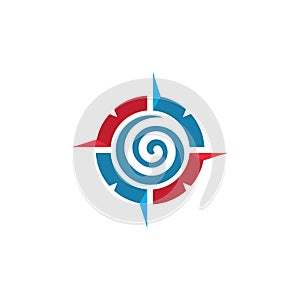 vortex wind compass concept   logo icon vector design
