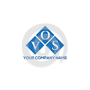 VOS letter logo design on WHITE background. VOS creative initials letter logo concept.