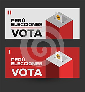 Vota Peru Elecciones, Vote Peruvian Elections spanish text design. photo