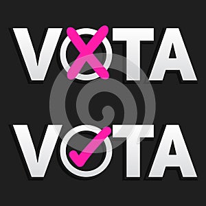 Vota, Vote spanish text, vector voting banner design photo