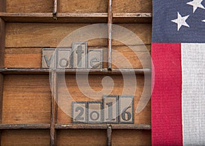 Vote 2016 with American Flag