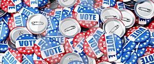 Vote 2020 election badge background, vote USA 2020, 3D illustration, 3D rendering