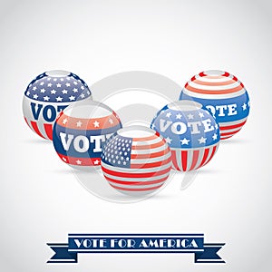 A vote for America badge illustration.