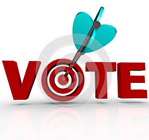 Vote Arrow in Word 3D Targeting Voters Election photo
