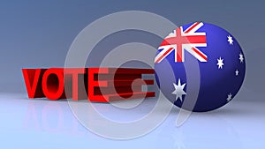 Vote with Australia flag on blue