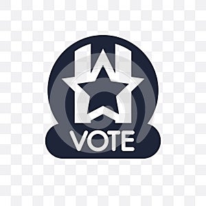 Vote badge for political elections transparent icon. Vote badge