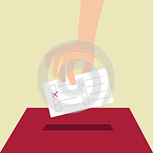 Vote ballot with box