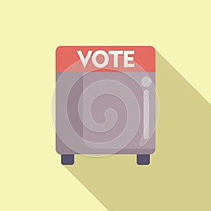 Vote box icon flat vector. People process report