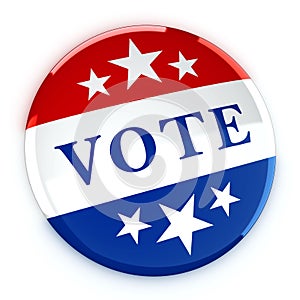 Vote button in red, white, and blue with stars