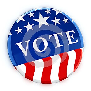 Vote button in red, white, and blue with stars