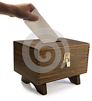 Vote cast into locked ballot box