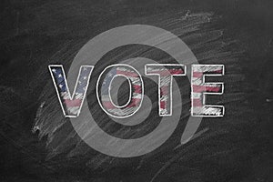 Vote. Chalk drawn illustration