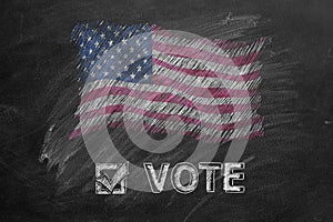 Vote. Chalk drawn illustration