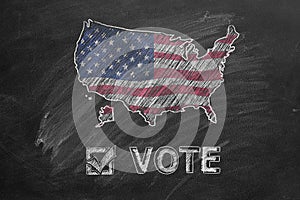 Vote. Chalk drawn illustration