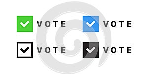 Vote check mark icons. Check mark signs. Vector scalable graphics