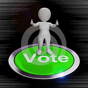 Vote concept icon means casting a choice in an election - 3d illustration