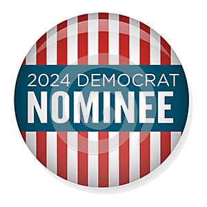 2024 Vote Democrat Design with Patriotic Nominee Red white and Blue Stars and Stripes photo