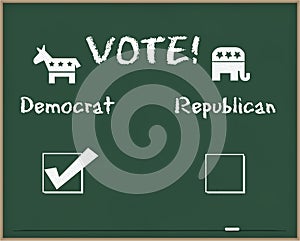 Vote Democrat with Election symbols photo