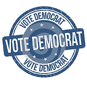 Vote democrat sign or stamp photo