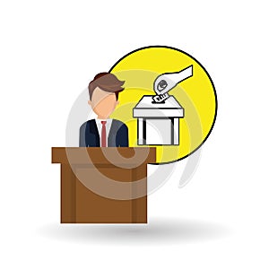 Vote design over white background, vector illustration