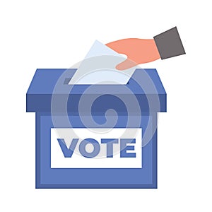 vote election concept. cartoon minimalistic political voting hand holding, justice democracy referendum balloting